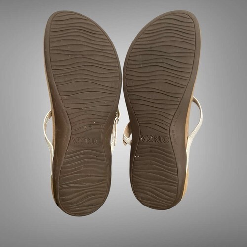 Vionic Karina Leather Adjustable Strap Thong Flip… - image 3