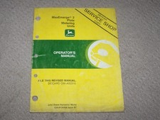 John Deere Used MaxEmerge 2 Plate Metering Units Operators Manual B6
