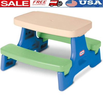 Easy Store Jr Picnic Table W/ Umbrella Portable Indoor Outdoor Kids Seating New
