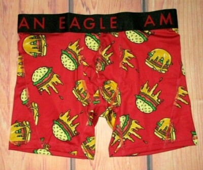 MENS AMERICAN EAGLE HAMBURGER RED FLEX BOXER BRIEF SIZE S (29/31)