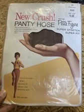 WOW Vintage 1969 New Crush Espresso pantyhose Nylons Petite MCM Mod Hose Small