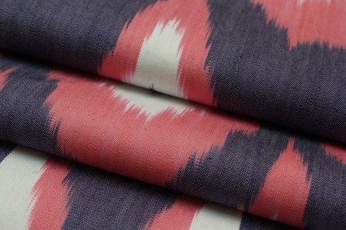 3.0 m Uzbek cotton handmade Ikat fabric/Blue cloth for craft,upholstery,decor - Picture 8 of 8