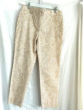 CHARTER CLUB CLASSIC FIT PETITE PANT PINK TAN PAISLEY SIZE 6P