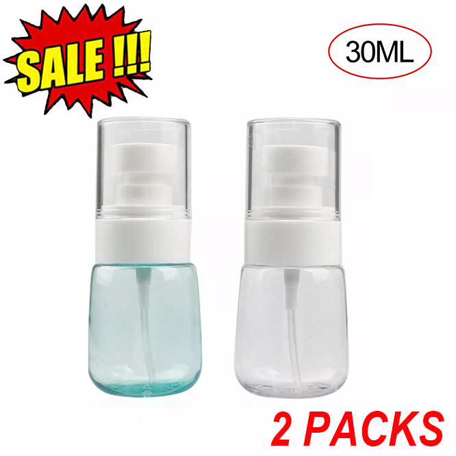 2-Pack 30ml Travel Transparent Plastic Perfume Atomizer Empty Misty Spray Bottle