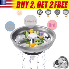 Kitchen Sink Drain Stopper Stainless Steel Basket Strainer Home Waste Plugs NEW