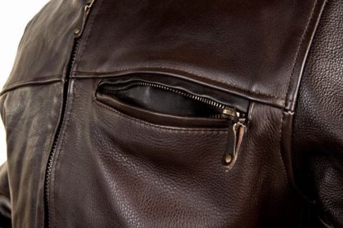 Men's Top Grade Naked Cowhide Leather Motorcycle Jacket With