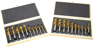 20pcs Tin Coated end Mill Set 2 & 4  Flutes Cutting   3/16-3/4''  Titanium Coated