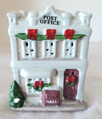 Vintage Christmas Village Porcelain Post Office Unbranded No Light 4''T No Box