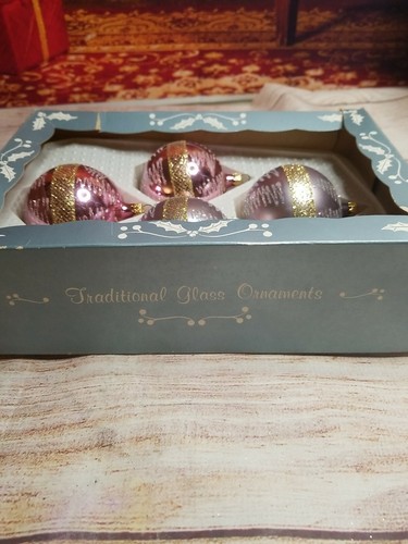 Bolas de colección Kurt Adler Vidrio Muran sopladas a mano 4 adornos diseño brillante - Imagen 9 de 12