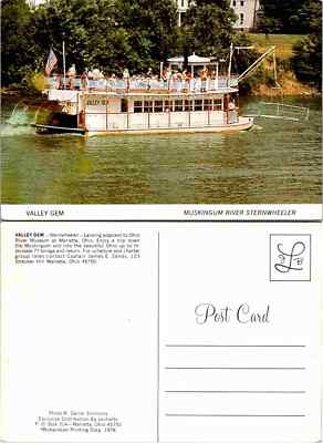 VTG Postcard - VALLEY GEM Sternwheeler Landing adlacent to Ohio River Museum