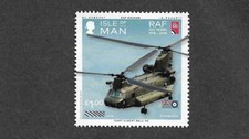 AVIATION HELICOPTER CHINOOK  RAF AIRCRAFT 100 YEARS ISLE OF MAN MNH 2018