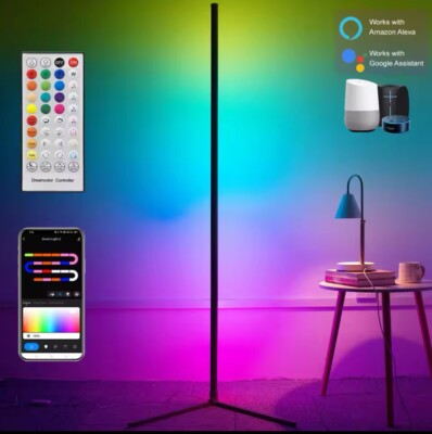 Smart Tuya Corner Floor Lamp / Dimmable / RGB LED / Modern Mood Lighting
