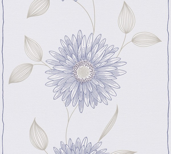 A.S. CréAtion Tapete Viora 1338-47 Grau Blau Beige Creme Stylisch Floral Vlies-image