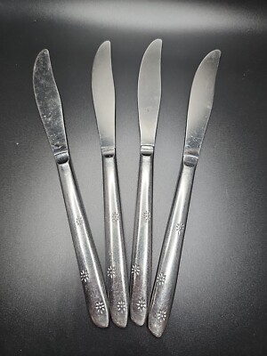 Vintage MCM Superior Stainless ''Night Sky'' Dinner Knives - Lot Of 4