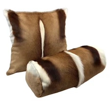 GENUINE SPRINGBOK HIDE SKIN CUSHION PILLOW 18" x 18" or BOLSTER -so pretty - NEW