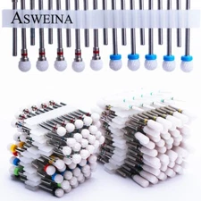 Nail Drill Bit Set 10pc Ceramic Milling Cutters Manicure Machine Electric Files
