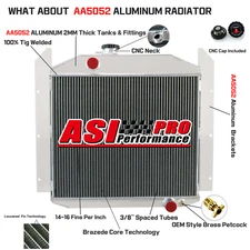Aluminum 3 Rows Radiator For 1949-1952 Studebaker Champion Commander 2R5/6/10/11