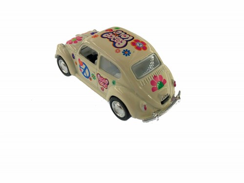 2.5" Kinsmart 1967 VW Beetle Pastel Decal Diecast Model Toy Car 1:64 Cream - Picture 2 of 2