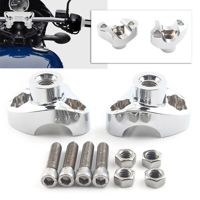 1 1/2''Tall Handlebar Risers For Harley Dyna Super Glide Softail Sportster Chrome