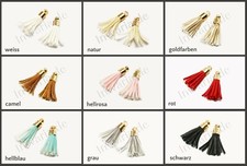 Quaste Anhänger mini 20mm Troddel Kunstleder Farbwahl Velours, QW8