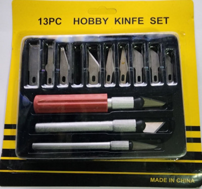 13 Pcs Hobby Knife Set with High-Carbon Steel Collect Chucks Compression Basic K