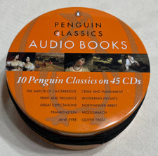 PENGUIN CLASSICS : 10 Penguin Classics on 45 Discs - Audio Book CDs Tin Set -Vgc