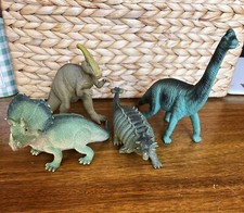 Lot Of 4 Dinosaur Toys-Triceratops Brachiosaurus Pinacosaurus Parasaurolophus