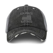 Soft Mesh Trucker Hats for Men  Women Us Air Force Retired Flags Cotton