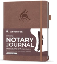 Clever Fox Notary Journal – Notary Public Journal of Notarial Acts – Hardcover