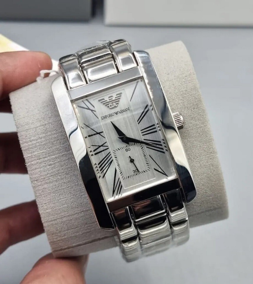 EMPORIO ARMANI MENS WATCH STAINLESS STEEL STRAP WHITE DIAL GENUINE AR0145  NEW