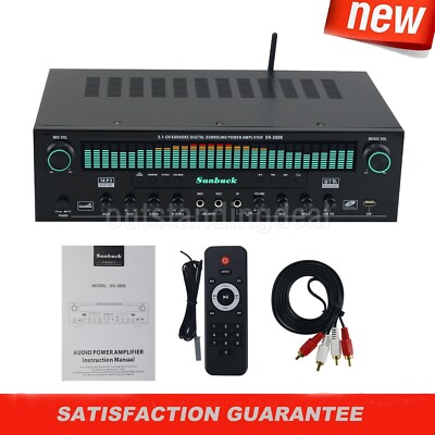 SR-3800 1000W 220V Bluetooth Amplifier 5.1CH Karaoke Digital Surround Power Amp