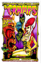 JOHNNY ACE STUDIOS VINYL STICKER CRAMPS GARAGE TIKI SHRUNKEN HEADS PSYCHOBILLY