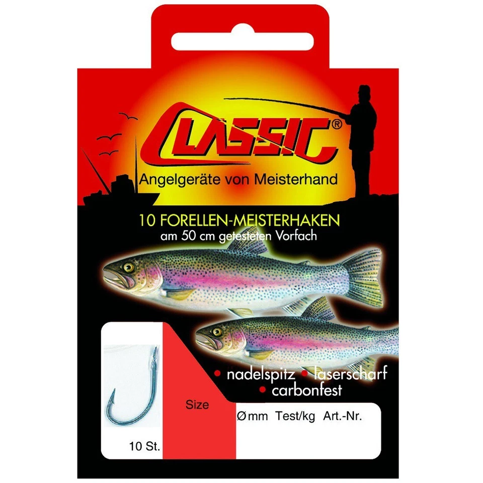 Paladin CLASSIC Forellenhaken gebunden 10 Stk. Gr. 6 Angelhaken Forelle Haken