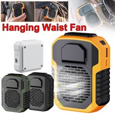 Portable Waist Clip on Fan Hanging Cooling Fan USB Rechargeable Power Bank Fan