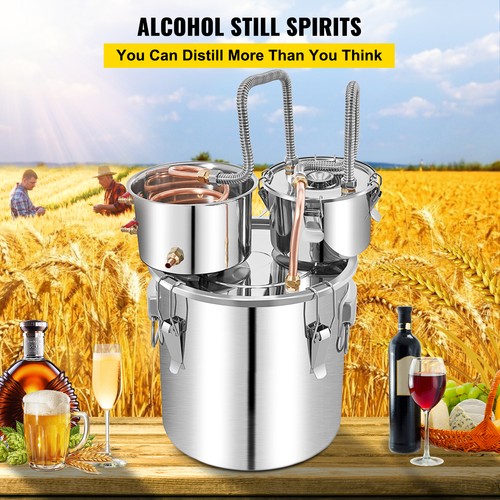 VEVOR Alcohol Still, 13.2Gal 50L Stainless Steel Water Alcohol Distiller Copper