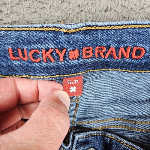 Lucky Brand 223 Straight Mens Medium Wash Blue Denim Jeans 32x32 Classic Fit - Picture 5 of 8
