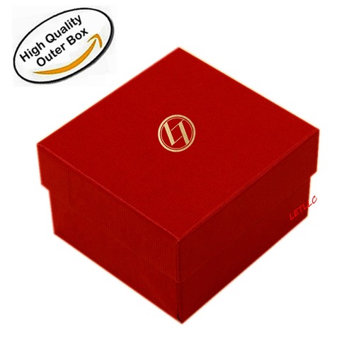 anello orecchini scatola astuccio con led illuminato portagioie per proposta fidanzamento rosso - Foto 6 di 11