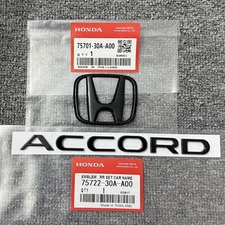 Black Car Name For Honda Accord Hybrid Sport Sedan 4-Door Trunk Emblem 2023-2025