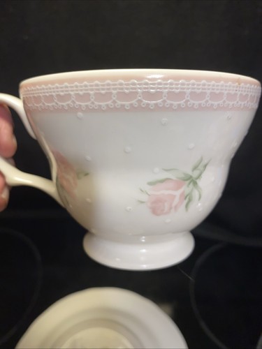 Westbury Court Jessica McClintock Stephanie Cup,Saucer, Lunch Plate Pink Roses & - Picture 11 of 12