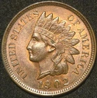 1902 Indian Head Cent - MS UNCIRCULATED RED/BROWN - AWESOME REVERSE!