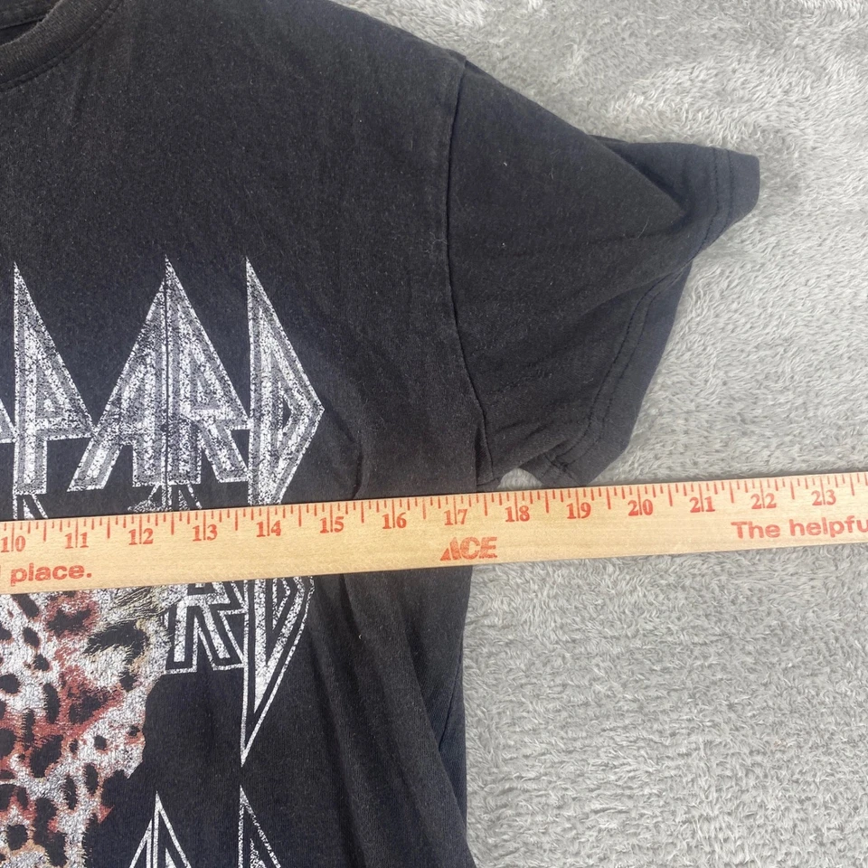 Camiseta para mujer Def Leppard Band mediana negra leopardo gráfico rock vintage Y2K Foto 4 de 4