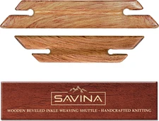 Small Wooden Beveled Inkle Weaving Shuttle - Handcrafted Knitting Weaving Loom T