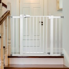 Metal Baby Gate, 29-43" Auto Close Easy Install Pet Gate, Extra Wide Walk Thr...