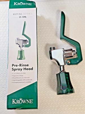 Krowne Royal Series Pre Rinse Spray Head Replacement Brass Silver 21-129L Green