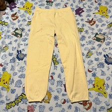 Vintage 80s Hanes Yellow Made in USA Cotton Sweatpants 1980s