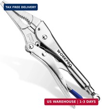 WORKPRO 9.5" Long Nose Locking Pliers, CR-MO Steel Construction with Perforated