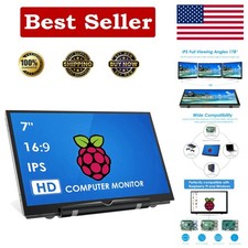 Upgraded Version 7'' Raspberry Pi Screen HDMI Monitor 800x480 LCD Screen Mini...