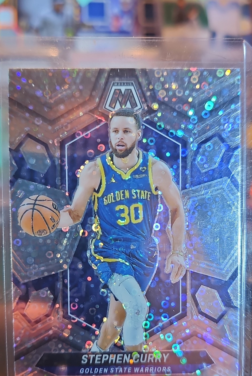 2023-24 Panini Mosaic - Stephen Curry #3 Fast Break Silver Mosaic Prizm