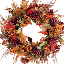 Fall Wreaths for Front Door 22 Inch Autumn Wreath with Burnt Orange