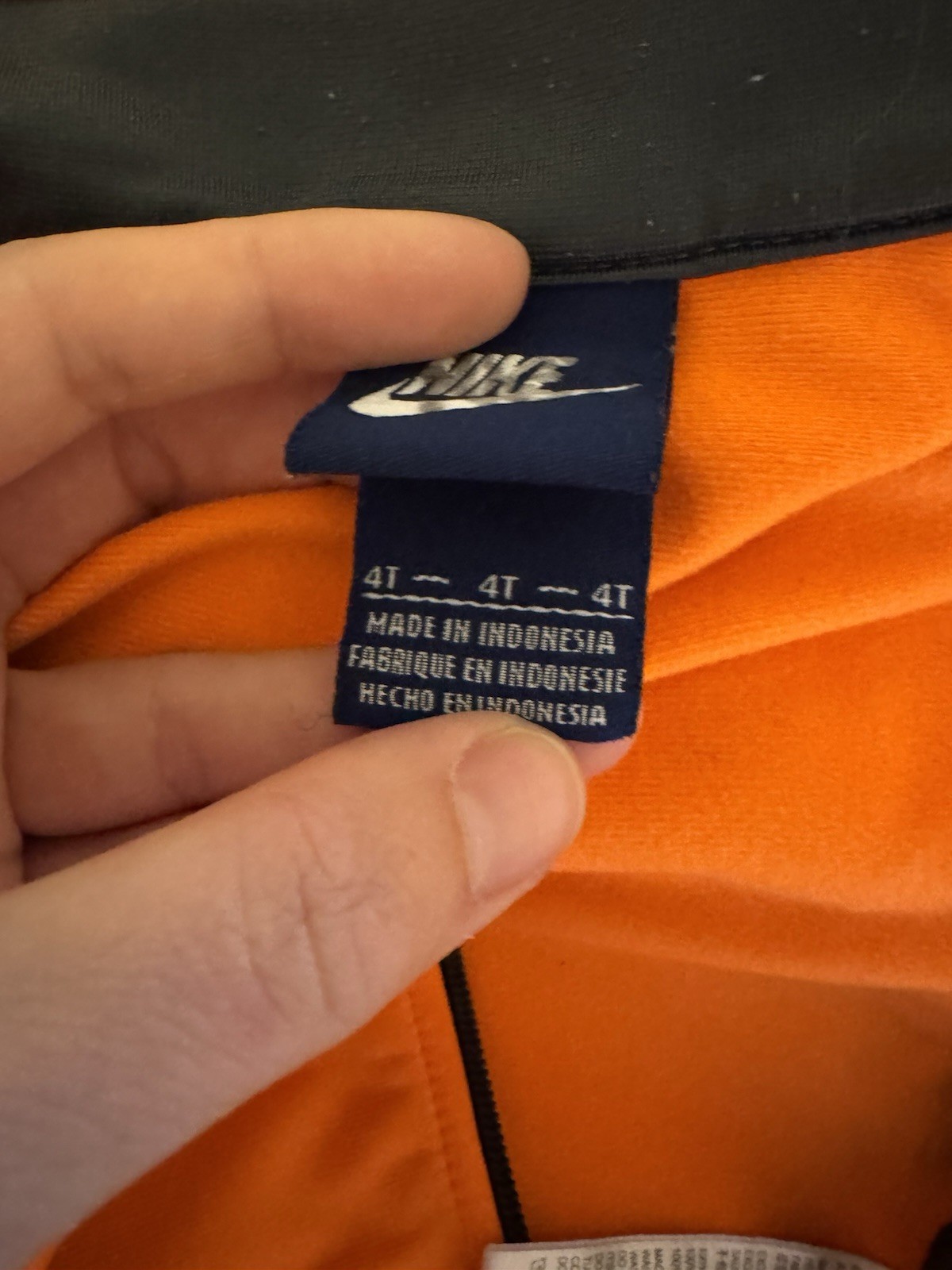 SACAI X NIKE Giacca manica lunga Nike bambino ragazzo full zip taglia 4T arancione finto collo